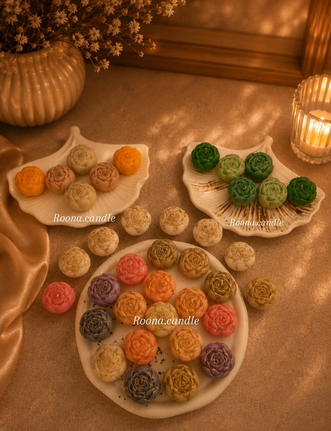 شمع گل پیونی
