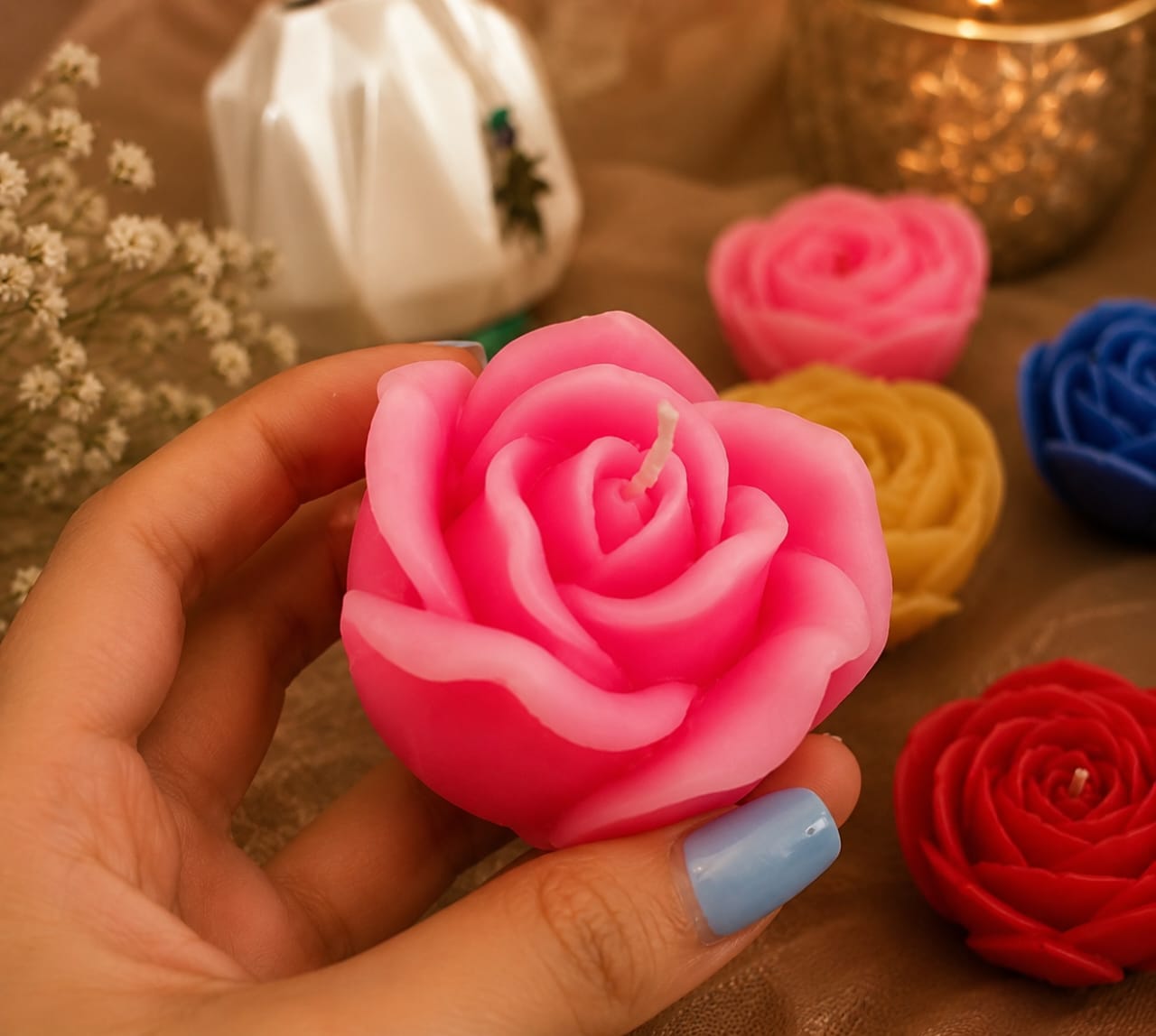 شمع گل رزبزرگ