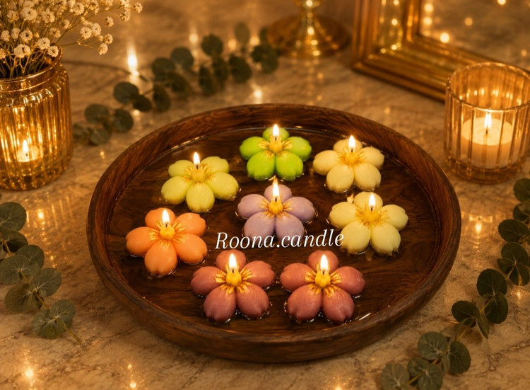 شمع گل روآبی شکوفه