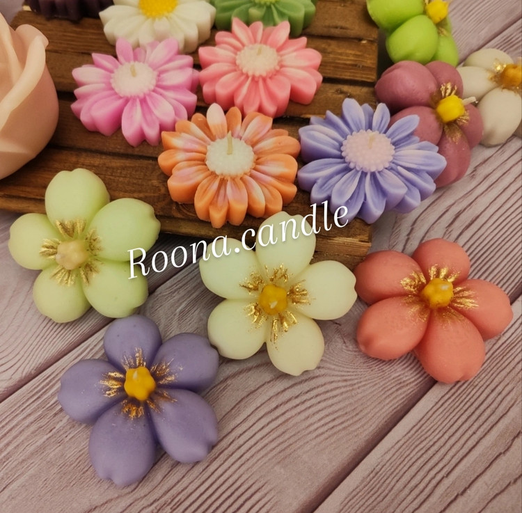 شمع گل روآبی شکوفه