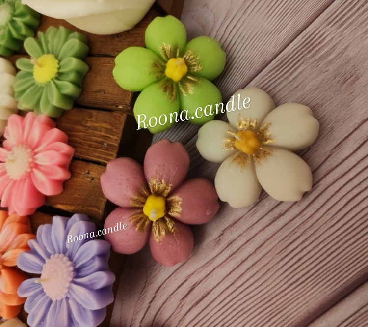 شمع گل روآبی شکوفه