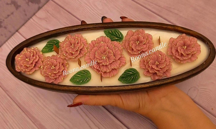شمع شات گل قایقی میخک