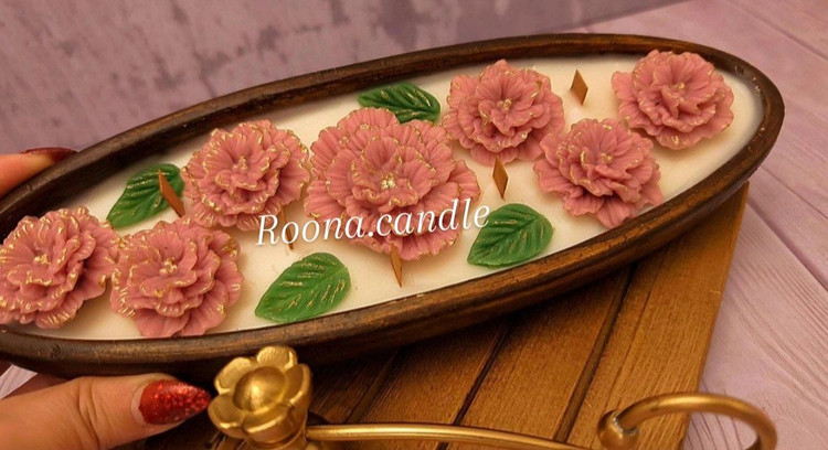 شمع شات گل قایقی میخک
