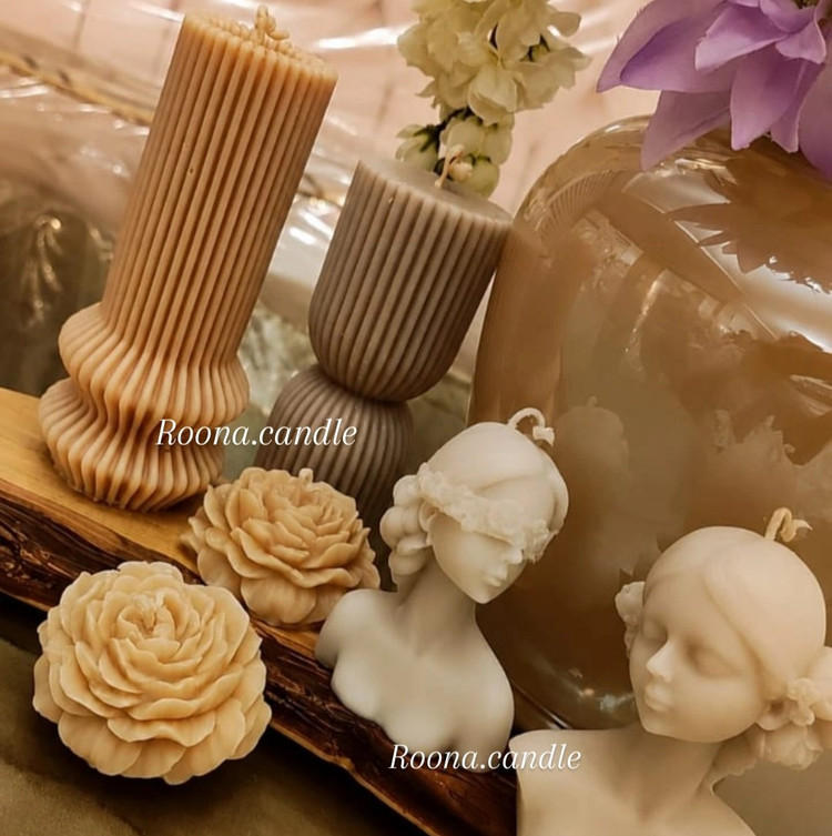 ست شمع استوانه پیلار،استوانه ساعت شنی،آناوناتالی وگل الاله