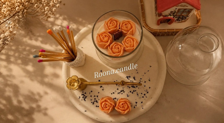 شمع شات طرح گل رز