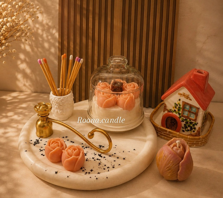 شمع شات طرح گل رز