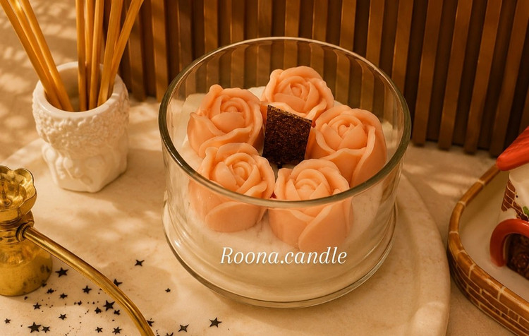 شمع شات طرح گل رز