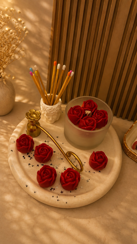 شمع شات طرح گل رز