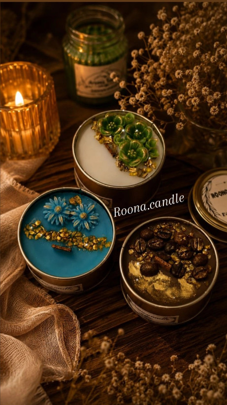 شمع قوطی گل بابونه