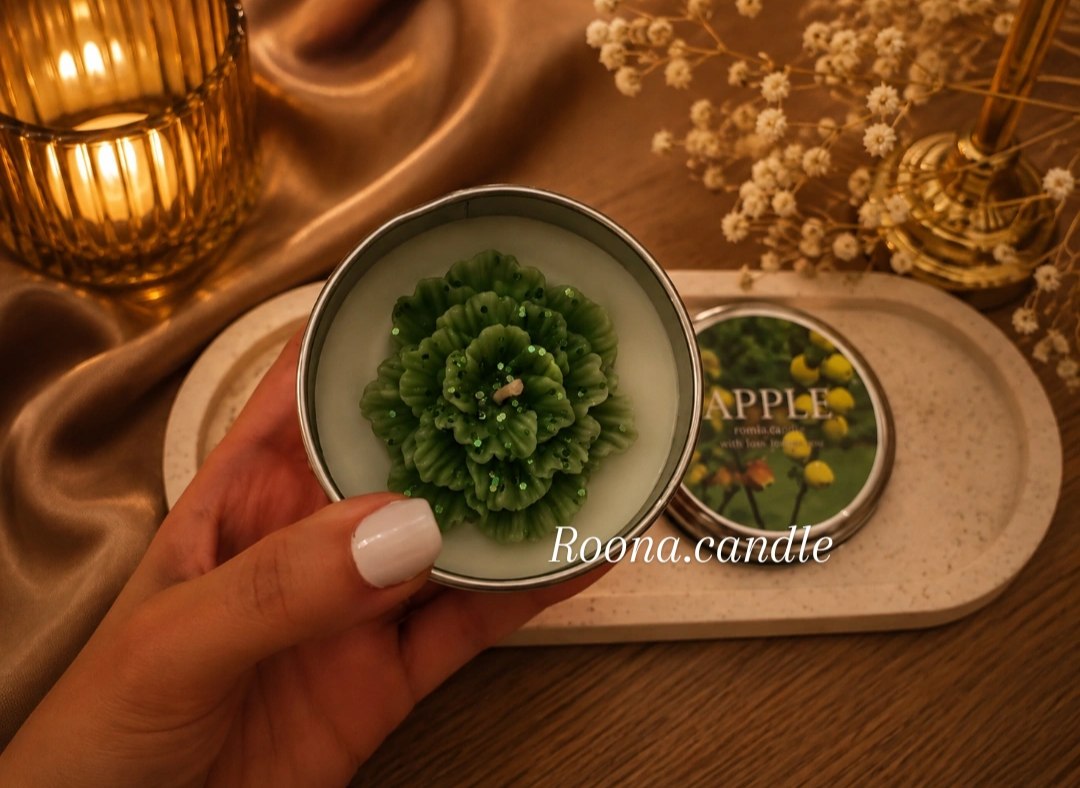 شمع قوطی طرح گل میخک