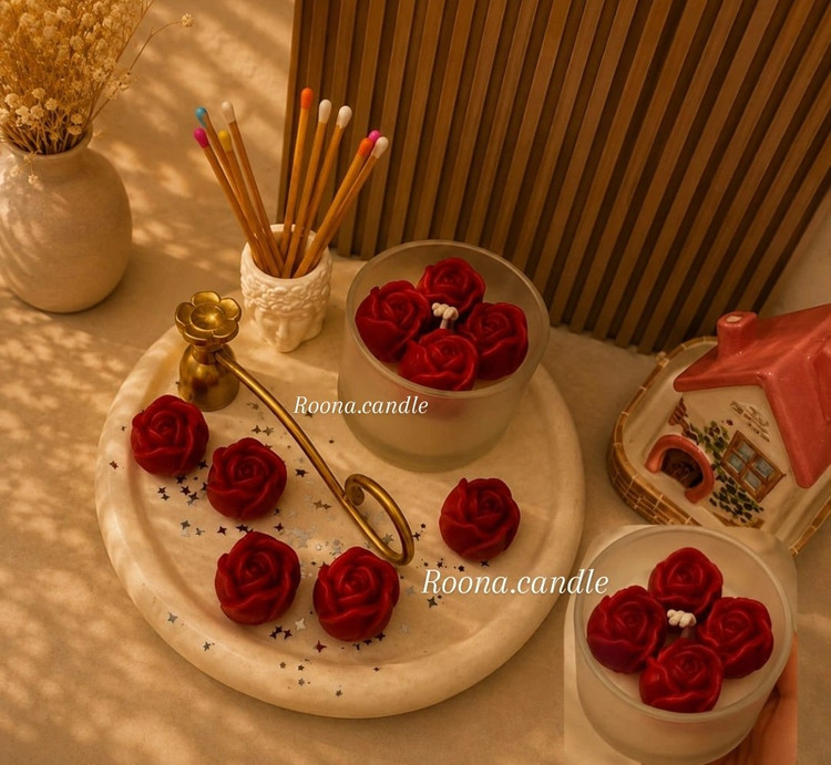 شمع شات طرح گل رز