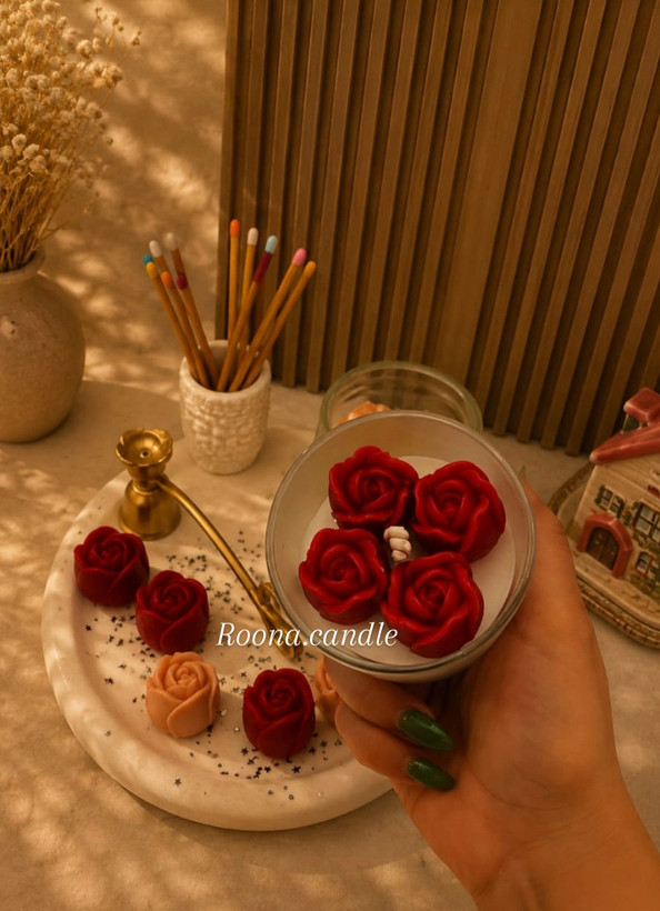 شمع شات طرح گل رز