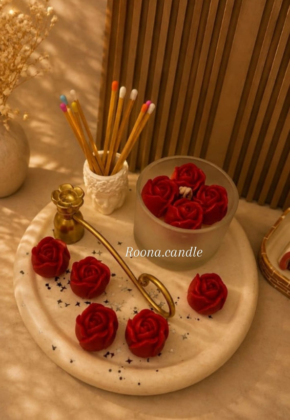 شمع شات طرح گل رز