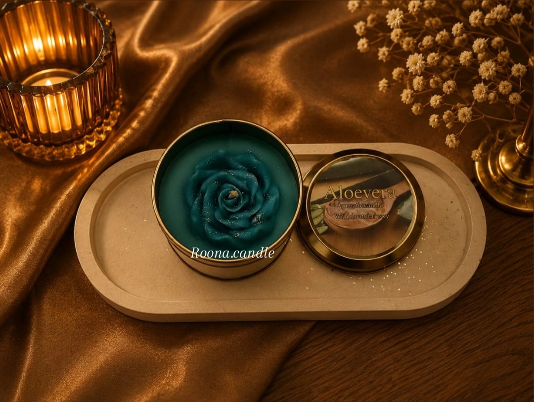 شمع قوطی طرح گل