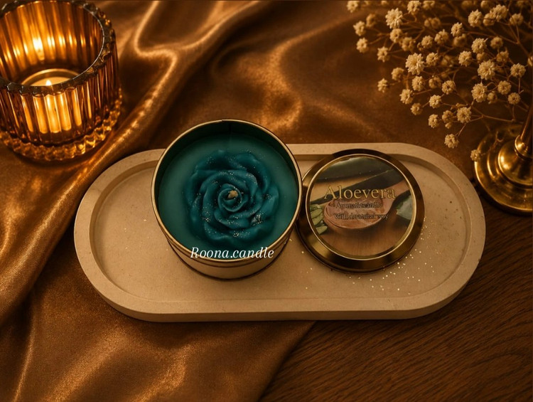 شمع قوطی طرح گل