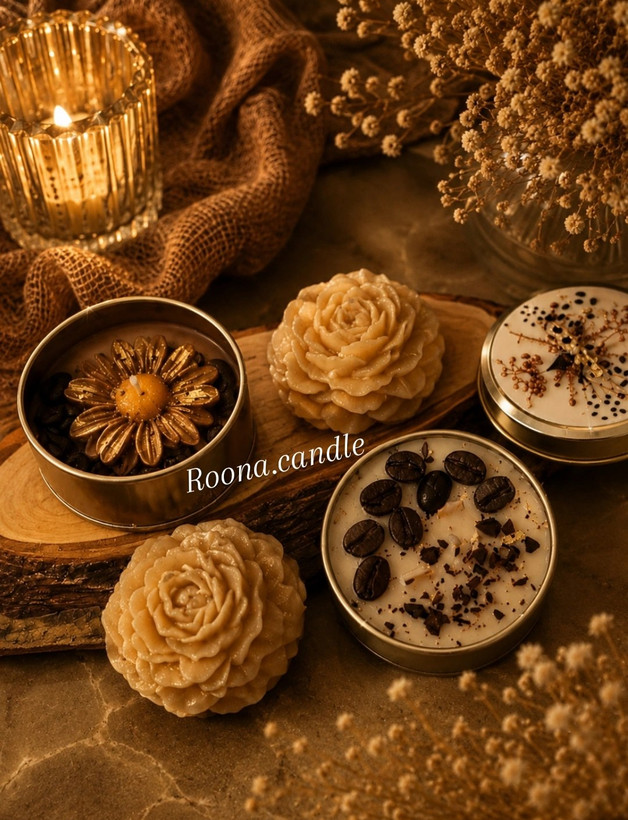 شمع قوطی طرح قهوه