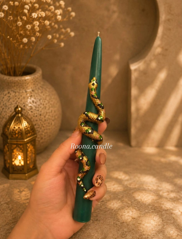 شمع قلمی مارطرح دار