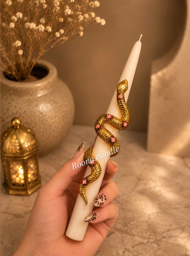 شمع قلمی مارطرح دار