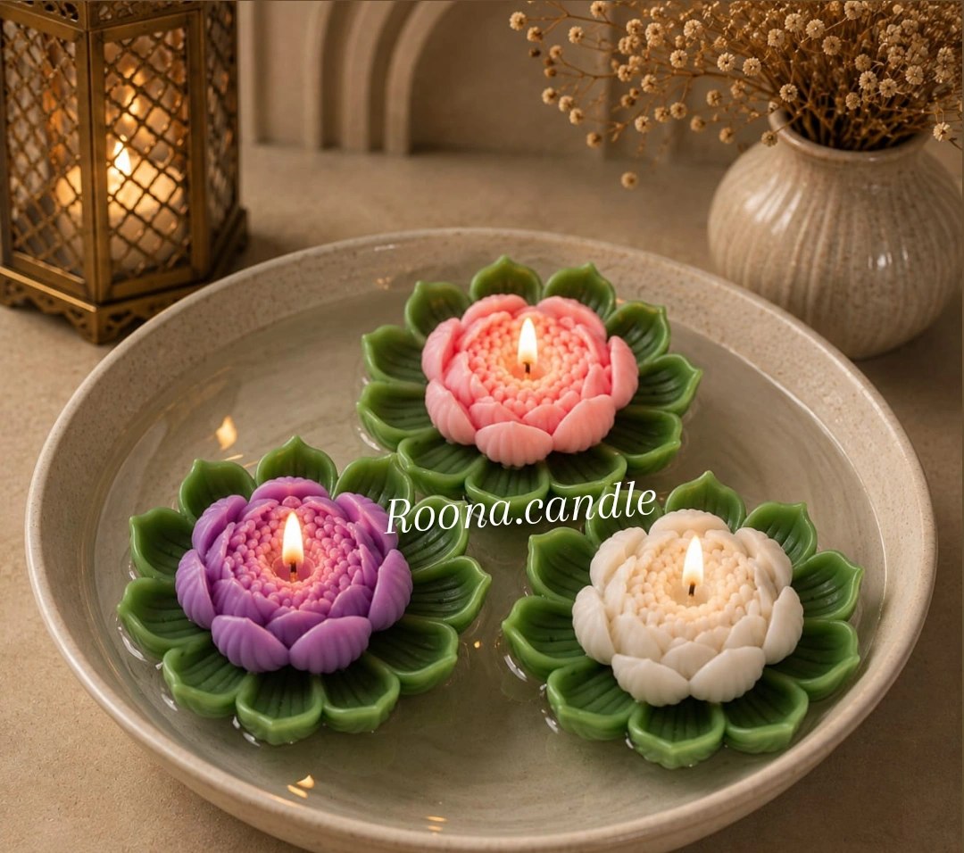 شمع گل نیلوفرآبی
