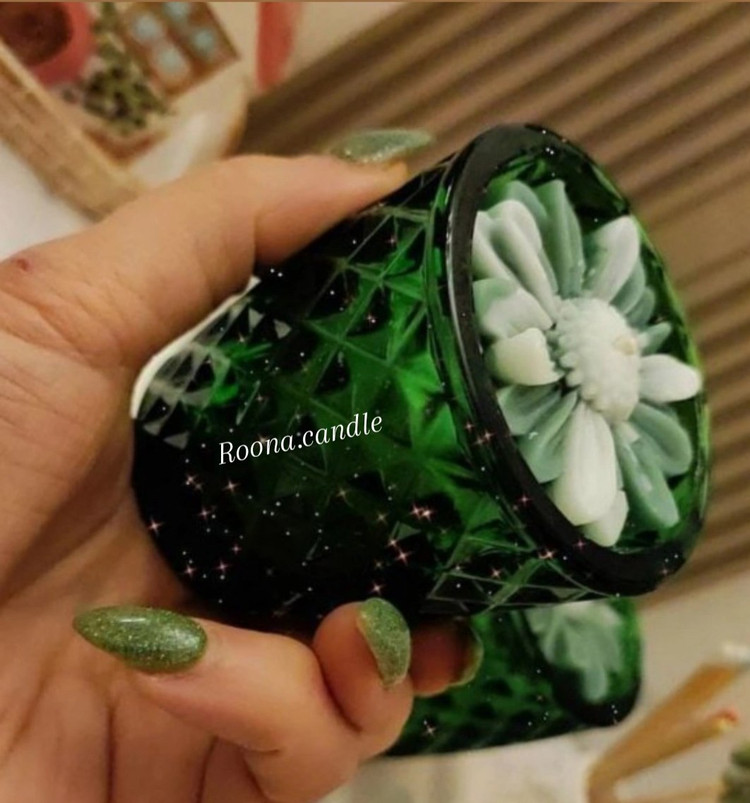 شمع شات سبزطرح مارگاریت